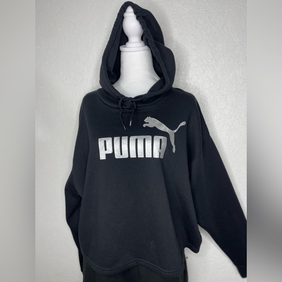 NWT 2 Piece Black Puma Hoodie XLG Shorts Pockets LG Gift Ready Active Wear - Picture 4 of 14